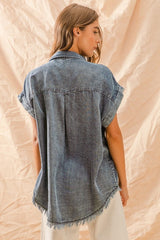 Frayed Denim Shirt