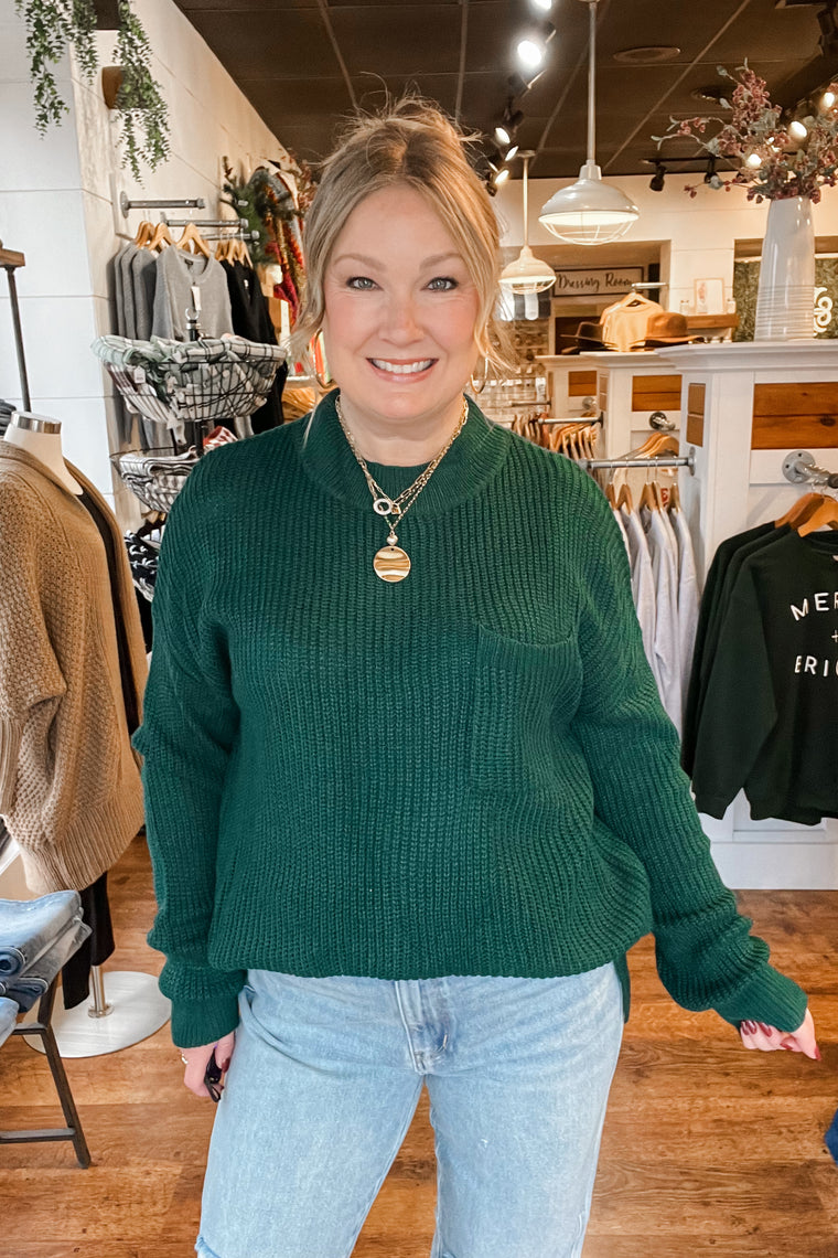 The Harley Pullover Sweater - Hunter Green