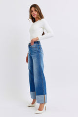 Judy Blue HW Retro Wide Leg With Cuff