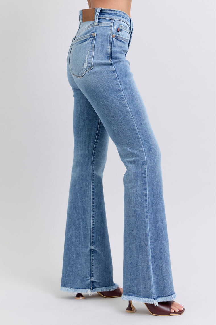 Judy Blue High Waist Bootcut With Frayed Hem