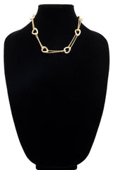 Single Link Double Chain Necklace - Gold and Silver Available