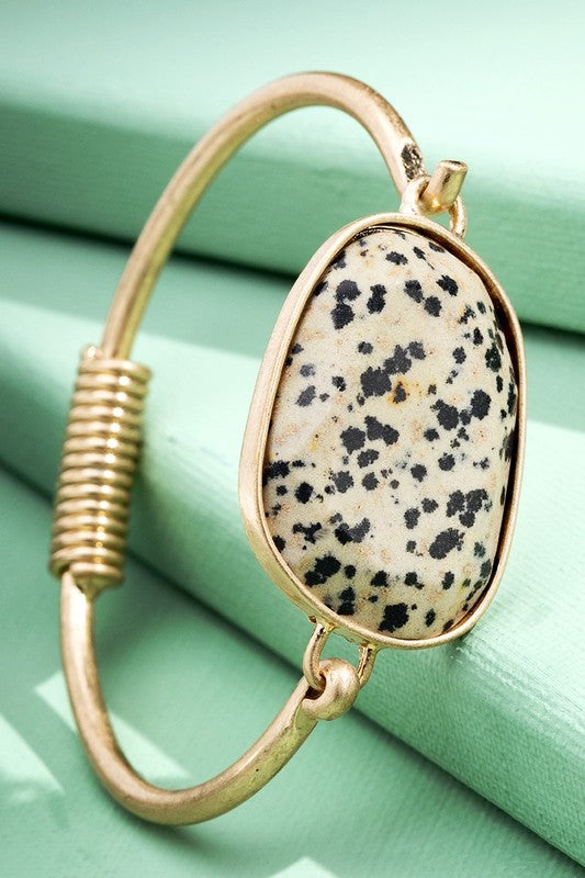 Natural Stone Bracelet - Dalmatian