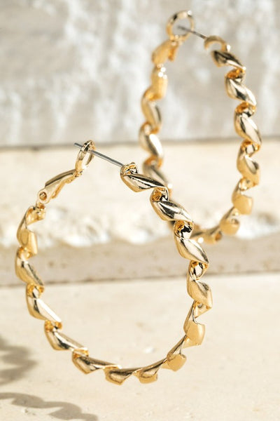 Twisted Metal Hoop - Gold