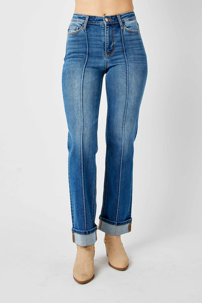 Judy Blue Seam Detail Straight Denim