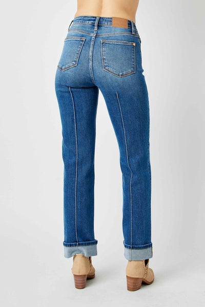 Judy Blue Seam Detail Straight Denim