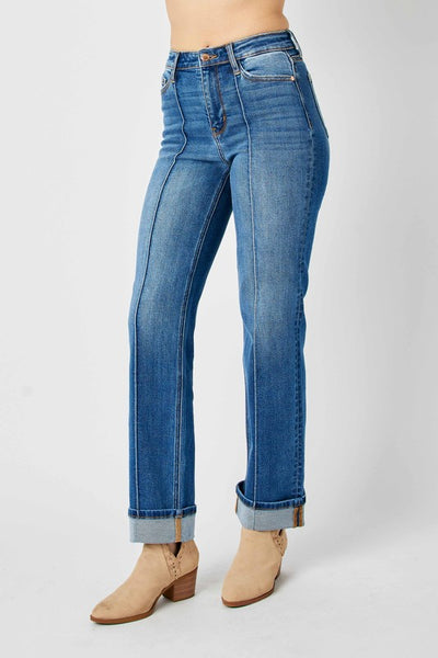 Judy Blue Seam Detail Straight Denim