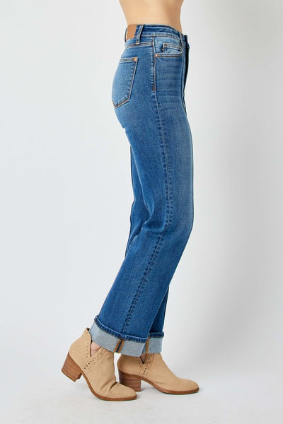 Judy Blue Seam Detail Straight Denim