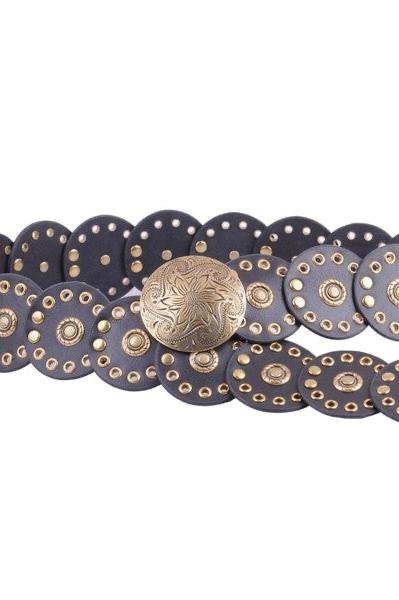 Western Arrow Circle Belt - Black