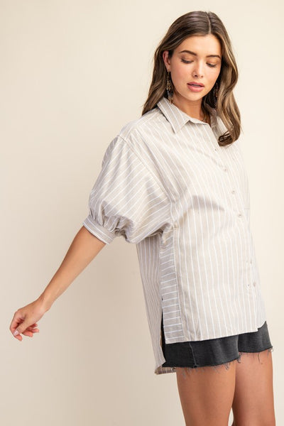 Stevie Striped Oversized Button Down Shirt