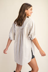 Stevie Striped Oversized Button Down Shirt