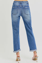 Risen Rolled Girlfriend Jeans