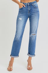 Risen Rolled Girlfriend Jeans