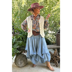 Jaded Gypsy Ruffled Up Skirt - Chambray