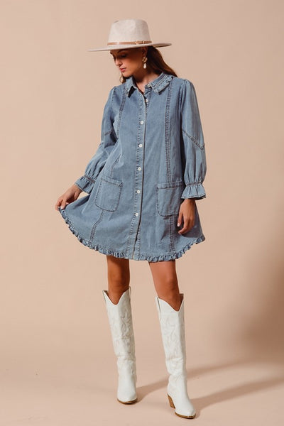 Henley Denim Dress