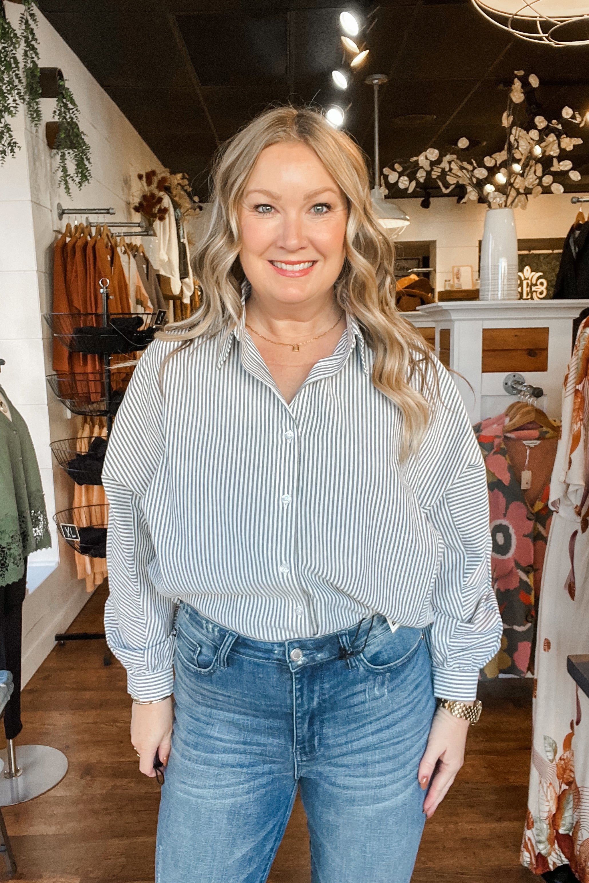 The Danielle Button Down Dolman Shirt