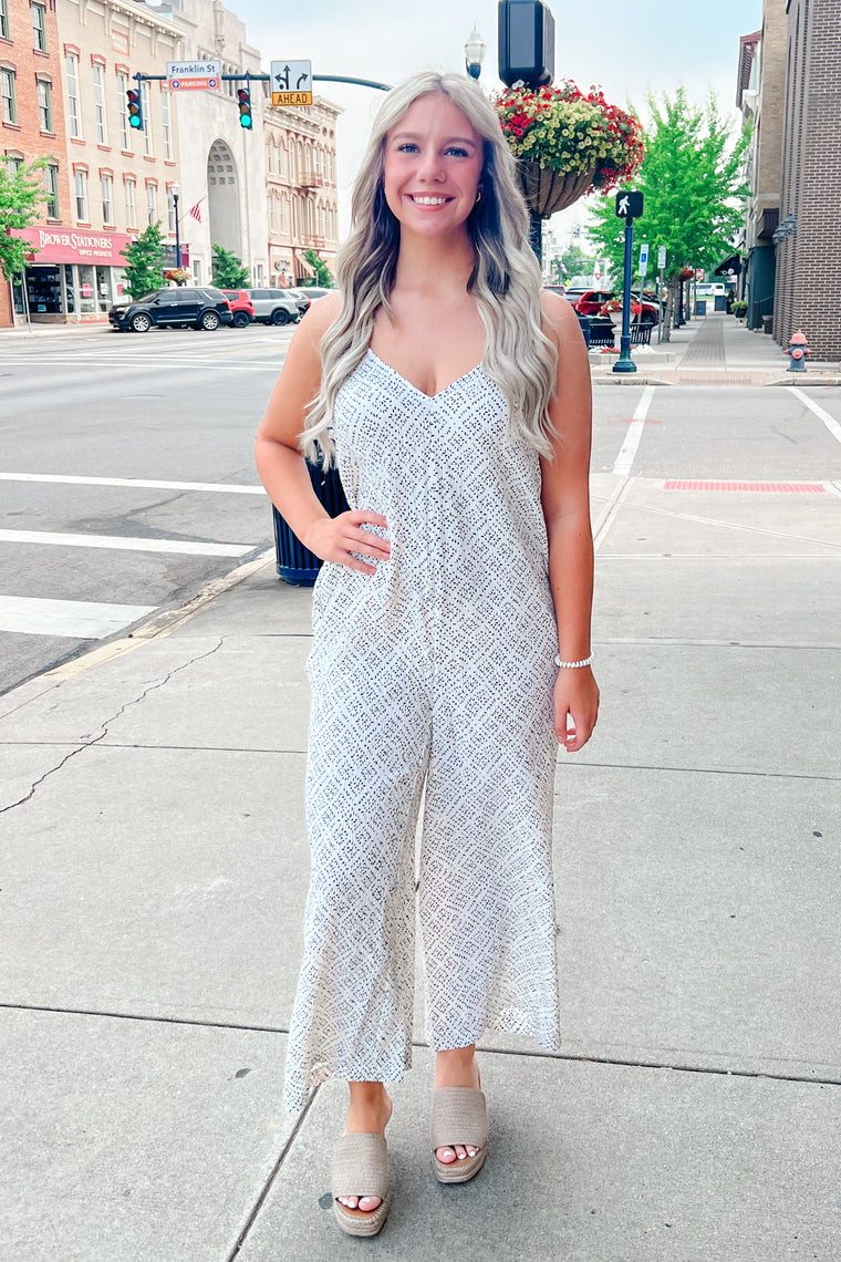 The Luz Jumpsuit - Dotted White