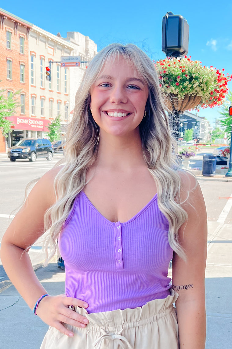 The Sadie Tank Top - Bright Lavender