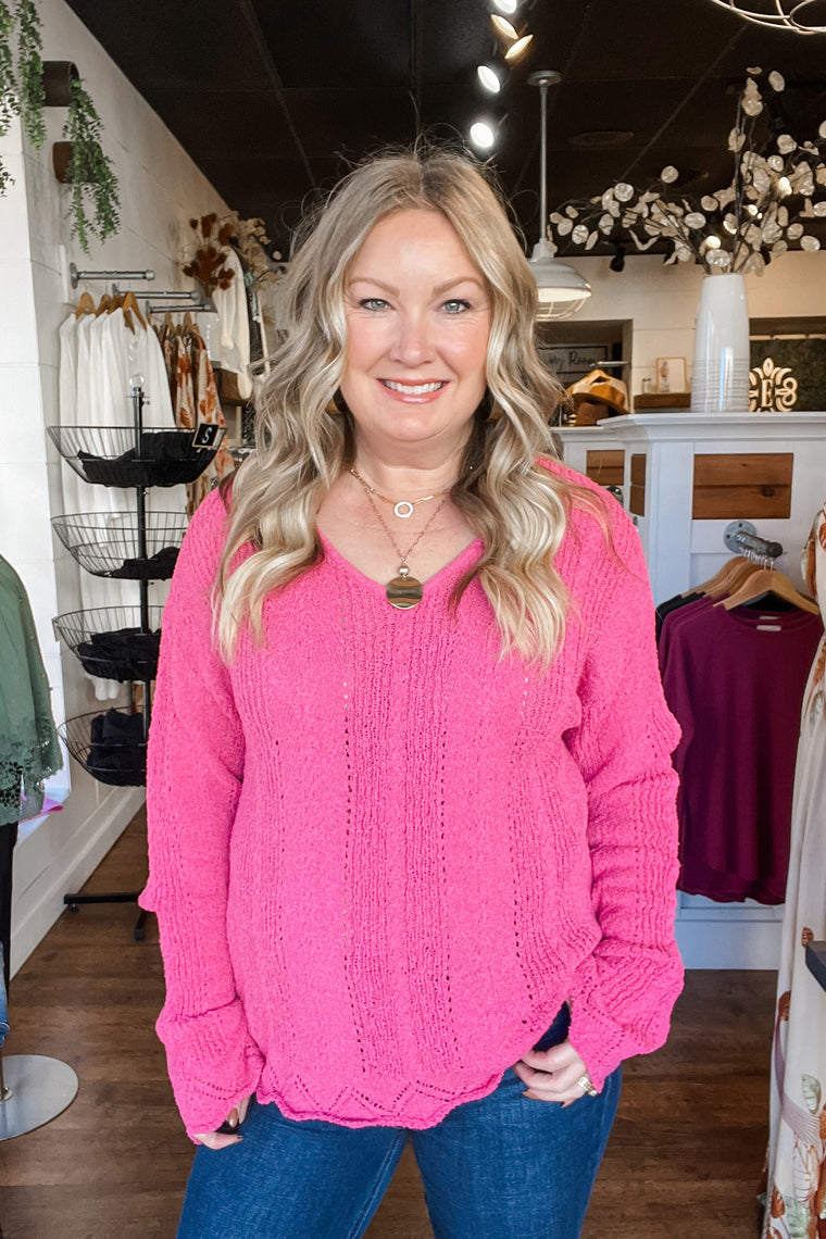 The Adriel Pullover - Fuchsia