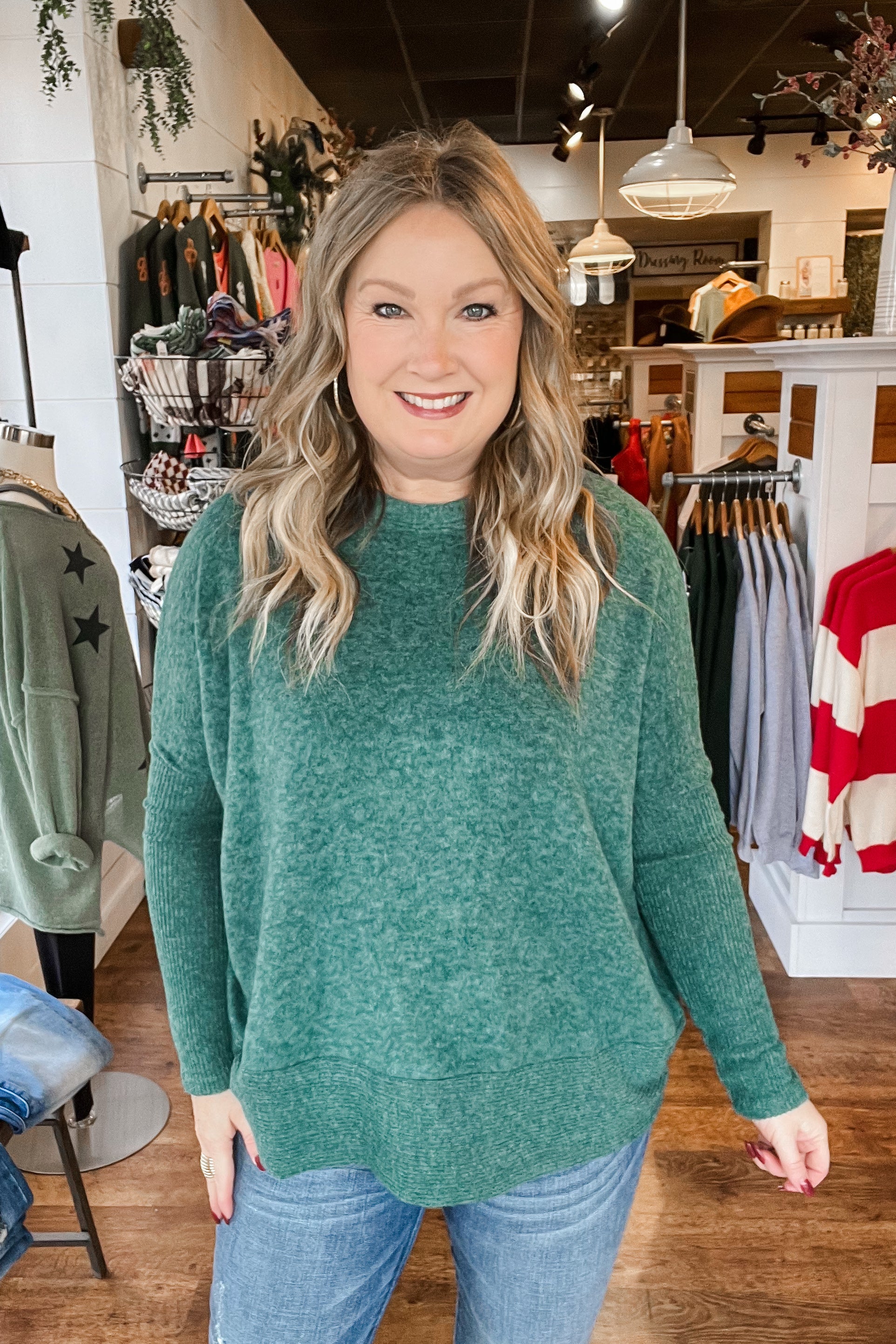 The Adley Dolman Pullover - Dark Green