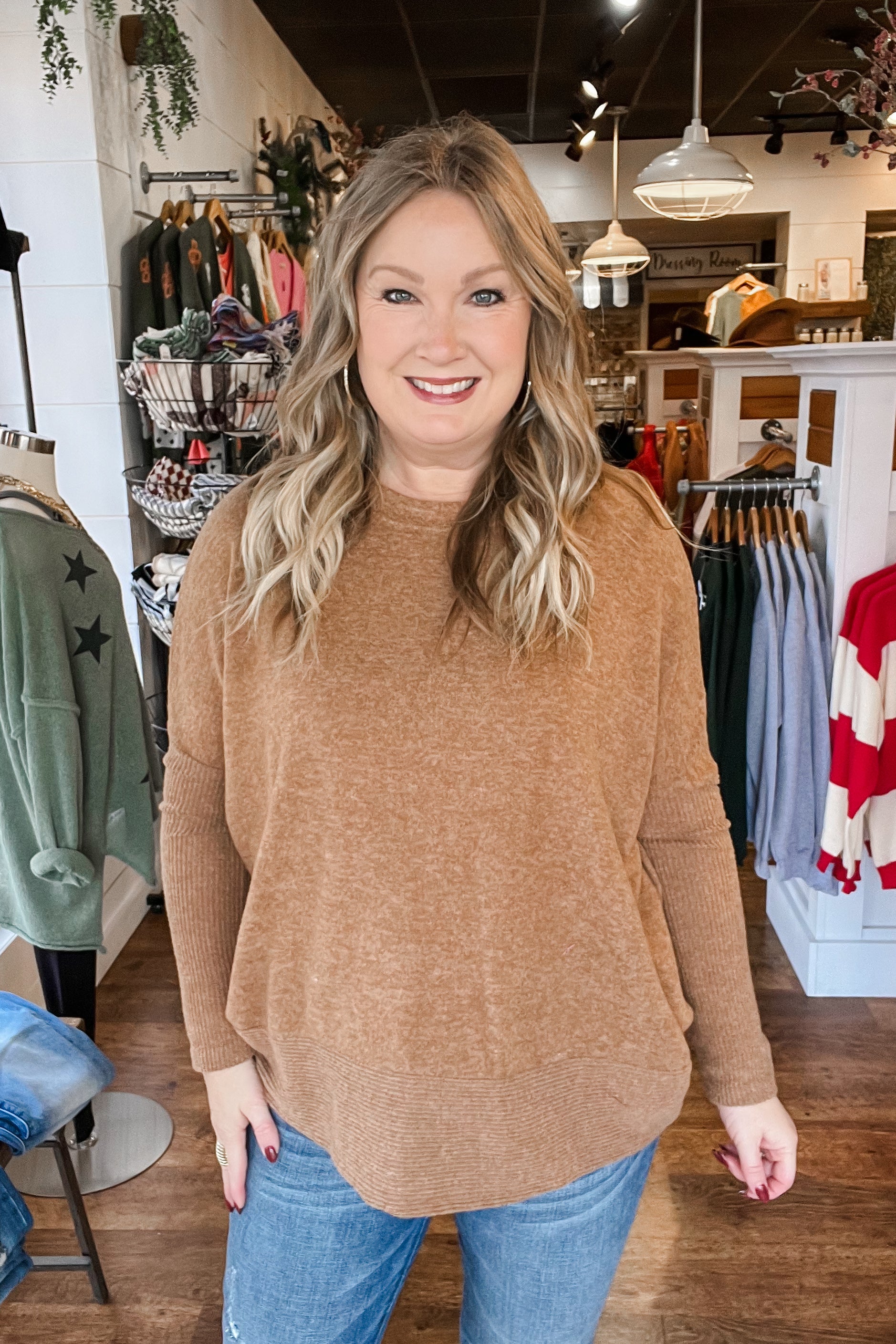 The Adley Dolman Pullover - Deep Camel