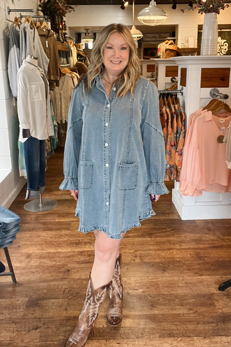 Henley Denim Dress