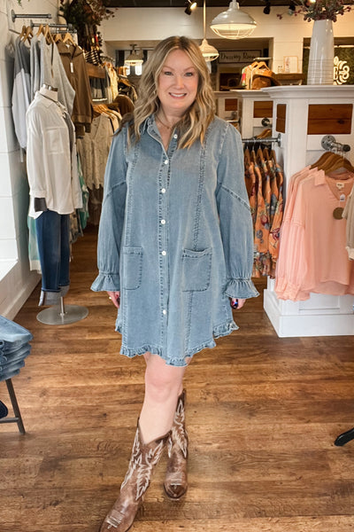 Henley Denim Dress