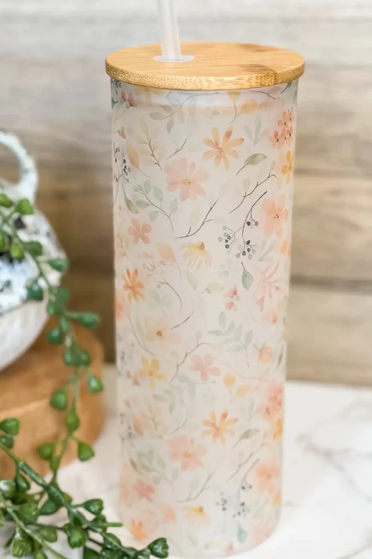 25 oz Soft Floral Tumbler