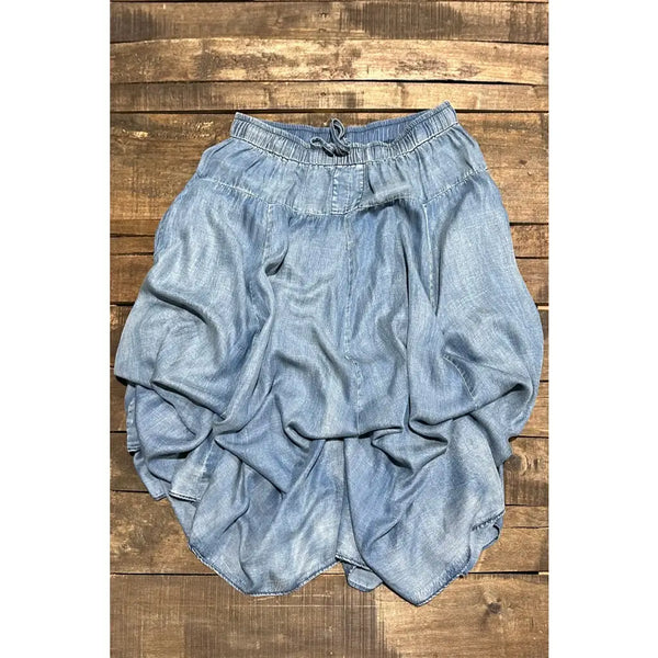 Jaded Gypsy Ruffled Up Skirt - Chambray