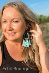 Turquoise Tassel Earrings